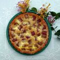 Tarte au sucre pimpée de rhubarbe