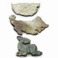 Three small jade animal plaques, Late Shang-Early Western Zhou Dynasty, 12th-10th century BC
