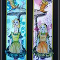 Alice in Wonderland: bookmarks and challenge Stampotique #SDC198 / Des marque-pages Alice au pays des M...