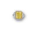 Fancy yellow diamond and diamond ring