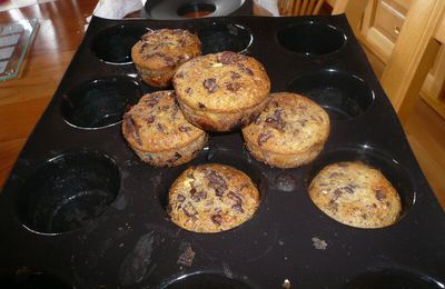 Muffins au trois chocolats.