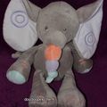 Doudou éléphant 31 cm, gris blanc, Nattou