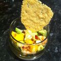 Verrine crevette, mangue, avocat