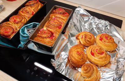 Brioche feuilletée aux pralines roses