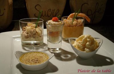 Verrine panna cotta au foie gras et émulsion fruits de la passion