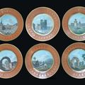 Paris (NAST). Ensemble de 18 assiettes. Epoque Restauration.