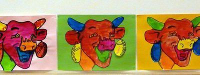 Des vaches à la manière d' Andy Warhol
