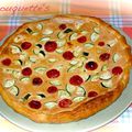 QUICHE AU TOFU, COURGETTES ET TOMATES CERISES