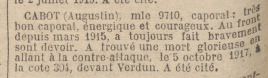 Citation au Journal officiel de la République française. 