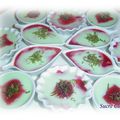 panna cotta au citron vert et coulis de framboises