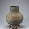 Long-necked jar with horse decoration, Korea, Three Kingdoms period, Silla kingdom (57 B.C.–A.D. 676), 5th century