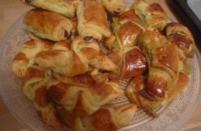 Ma tentative de croissant et pain au chocolat.