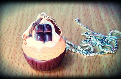 Sautoir cupcake chocolat