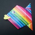 Origami : Poisson arc-en-ciel