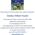 Invitation à l'exposition et au vernissage stanley William Hayter