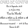 L'Année Cours de couture 2017-18 !