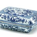 A Blue and White 'Dragon' Box and Cover, Mark and period of Wanli (1573-1620)
