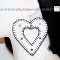 Original:Boucles d'oreilles !! INNER HEART !! en Simili Cuir Blanc taille 8cm x 8 cm BELICIOUS-DELICIOUS-CREATION 