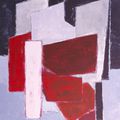 Peinture abstraite Composition rouge grise n°6