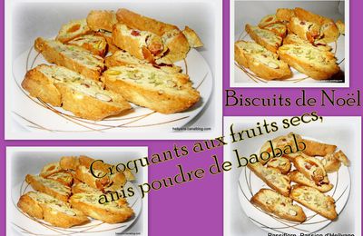 Cantuccini - Croquants aux fruits secs / anis / poudre de baobab