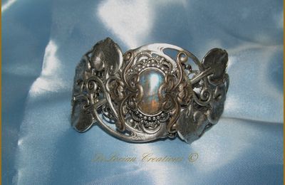 Bracelet Elfique Medieval Fantasy Celtique Nenuphar Labradorite Wicca Pagan  Elven Cuff