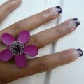 Bague fleur violette