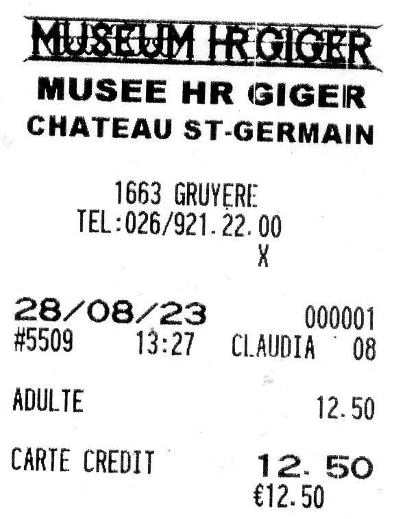 entrée billet