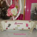 Coussin de Porte - Broderie Mains Souris et Roses