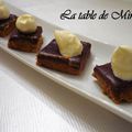 Bouchées aux noix et miel, ganache chocolat