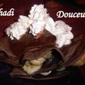 Crêpes au chocolat et bananes roties