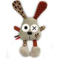 Doudou lapin marron bordeaux