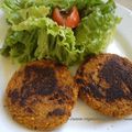 Burger de Semoule de couscous Sans Gluten, de Macédoine et de Poivron jaune