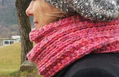 Mon écharpe devenue snood double