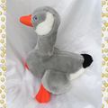 Doudou Peluche Oie Canard Gris Blanc Vintage Ajena