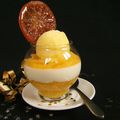 Suprême d'oranges, panna cotta aux épices, sorbet orange