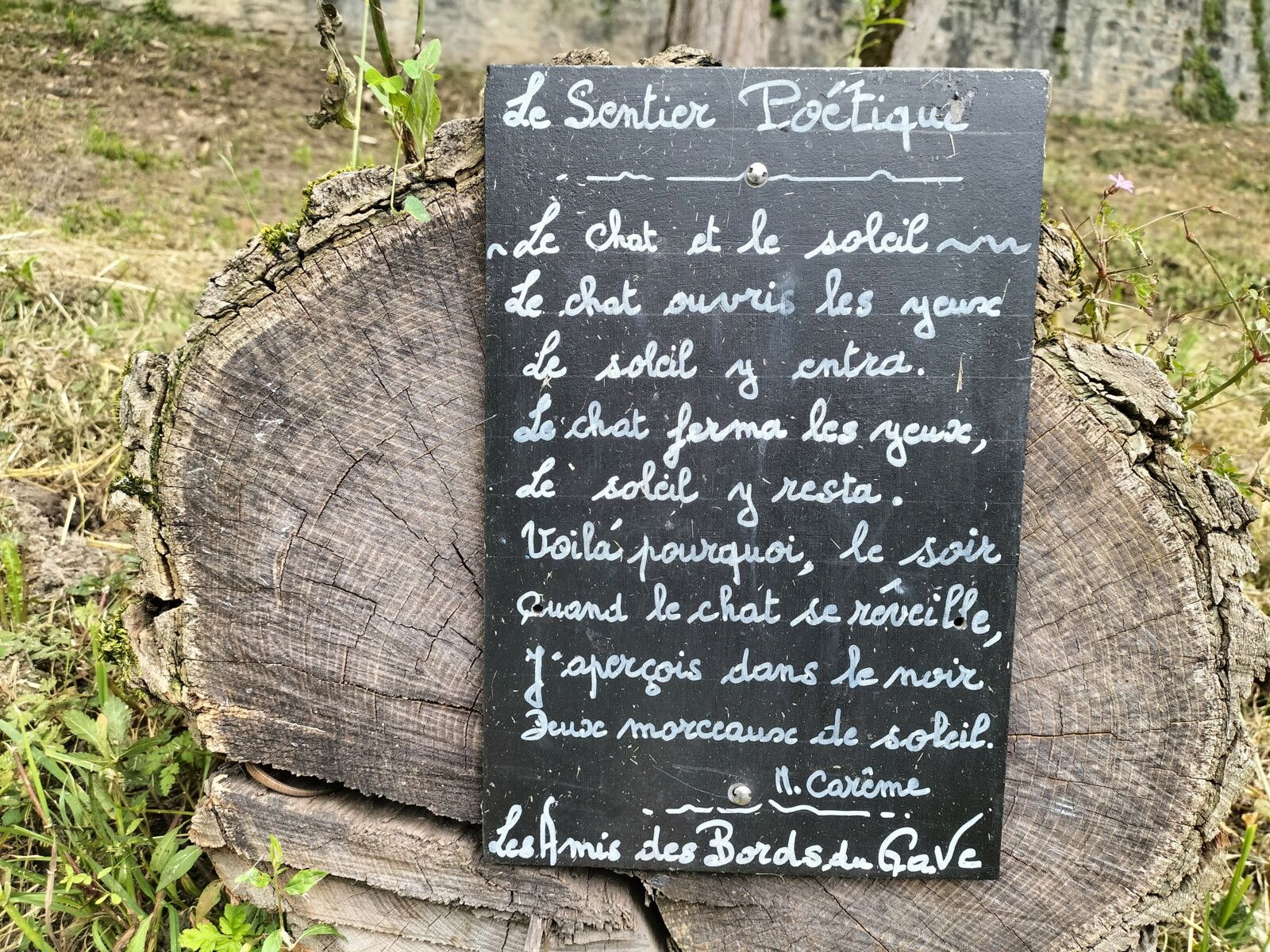 Sauveterre-de-Béarn, sentier des poètes, poème. (64)