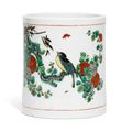 A famille verte brush pot, Qing dynasty, Kangxi period (1662-1722)