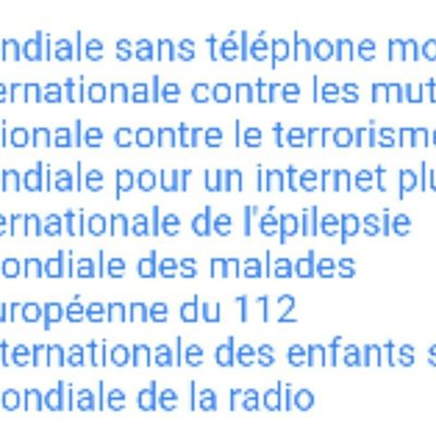 Journées mondiales