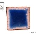 BAG286 - Petite bague carrée en émail bleu