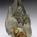 Calcite with Chalcopyrite/Marcasite