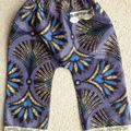 Pantalon sarouel bébé tissu africain wax : modèle blue romantic
