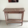 Console marron en bois patiné 35 euros VENDUE