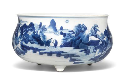 A blue and white censer, Kangxi period (1662-1722)