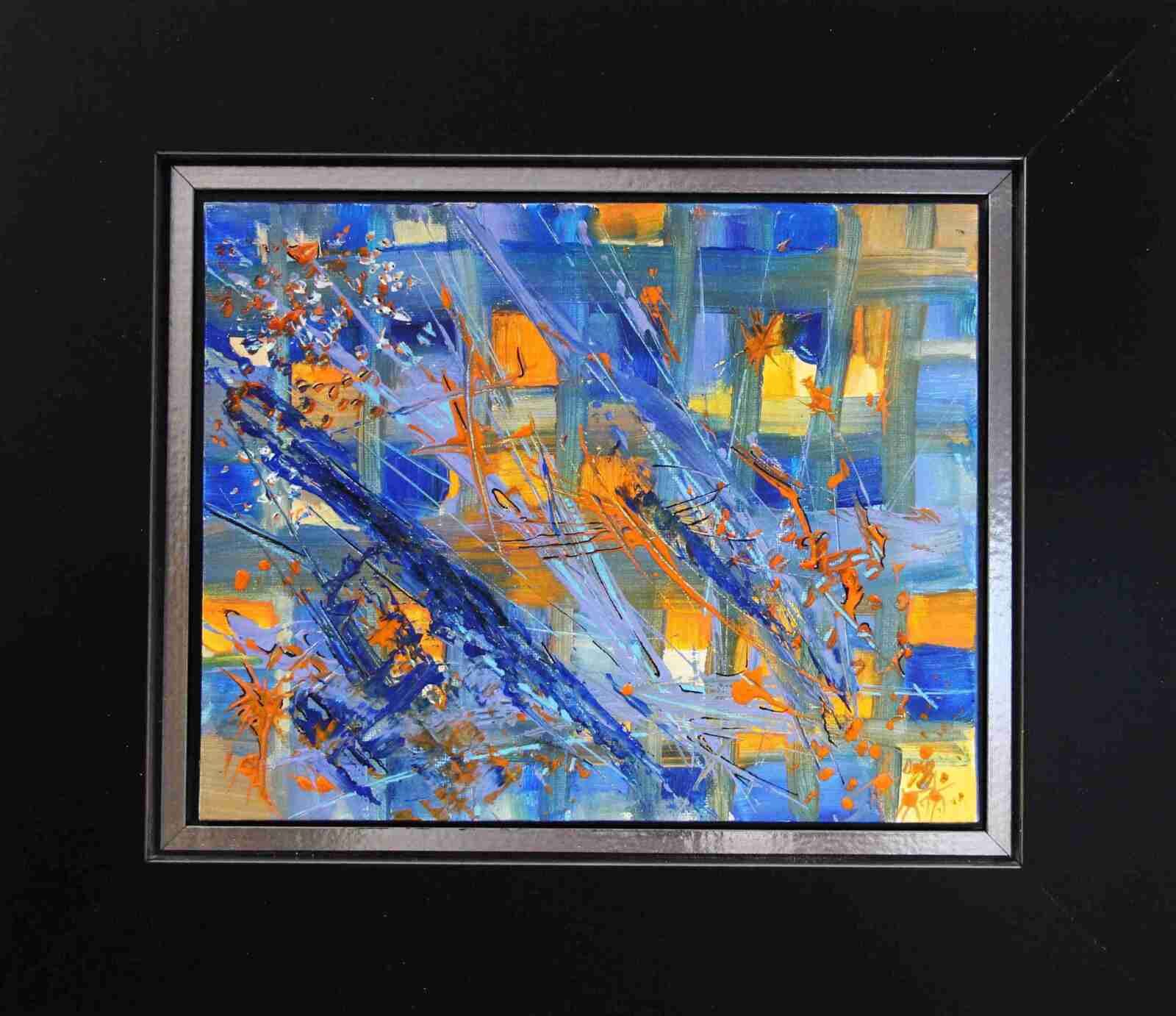   Où que tu ailles » N° 221   20 X 25 cm Acryl 2022 – carton toilé, cadre argent