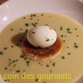 Velouté d'asperges/oeuf mollet