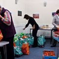 Festive food parcels....the team in action