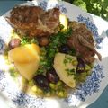 MARKA- TAJINE D'AGNEAU AUX PETITS POIS- POMMES DE TERRE- OLIVES KALAMATA