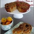 Gâteau noix de coco/ abricots et crumble aux flocons d'avoine