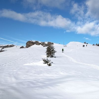 Le Margeriaz, première sortie raquettes de la saison.