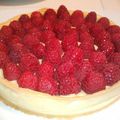 Tarte aux framboises à la pistache